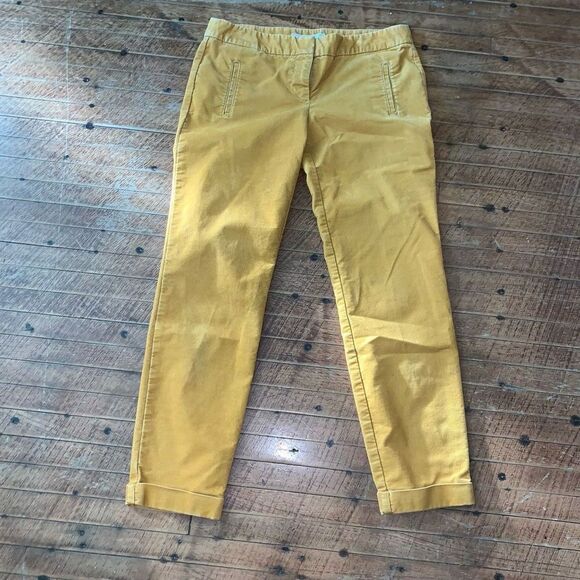 Loft marigold yellow flat front corduroy 4 business casual pants - Picture 1 of 3